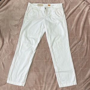 Pilcro and the letterpress Women’s Mid-Rise Hyphen Straight White Jeans